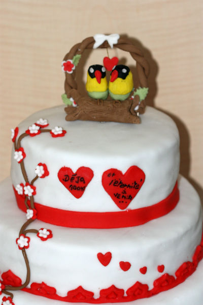 gateau cake oiseau romantique inseparable amour